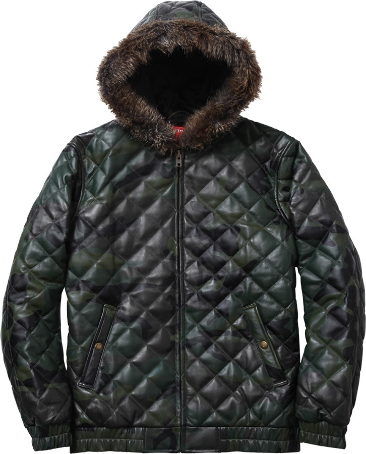 Quilted Leather Hooded Jacket view 2